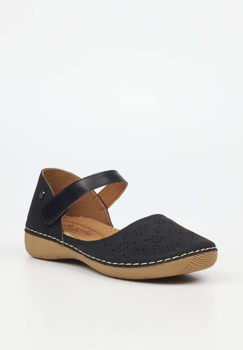 Butterfly Feet - Cindi close toe ankle strap - black