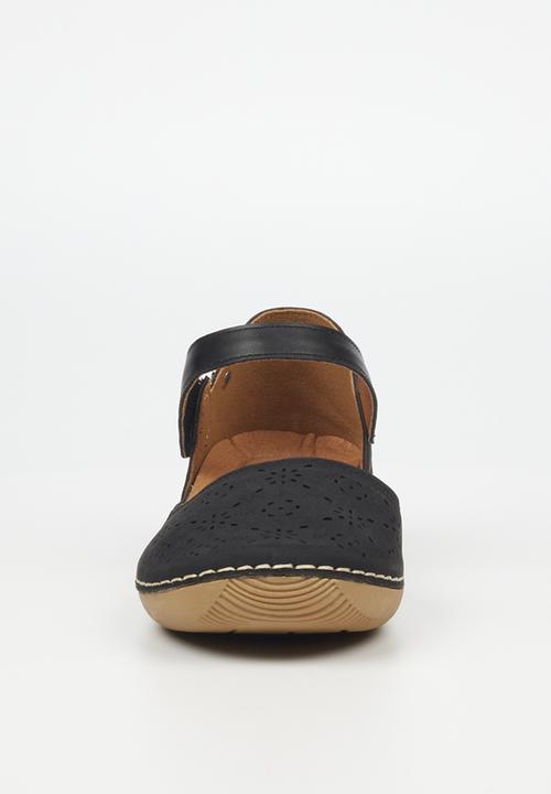 Butterfly Feet - Cindi close toe ankle strap - black