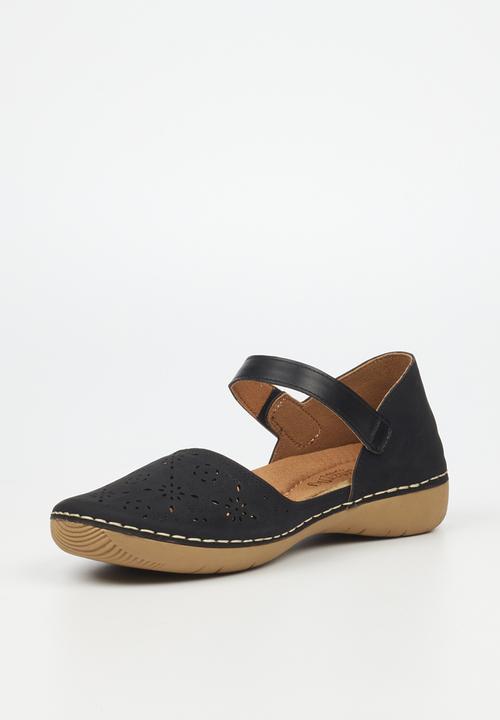 Butterfly Feet - Cindi close toe ankle strap - black