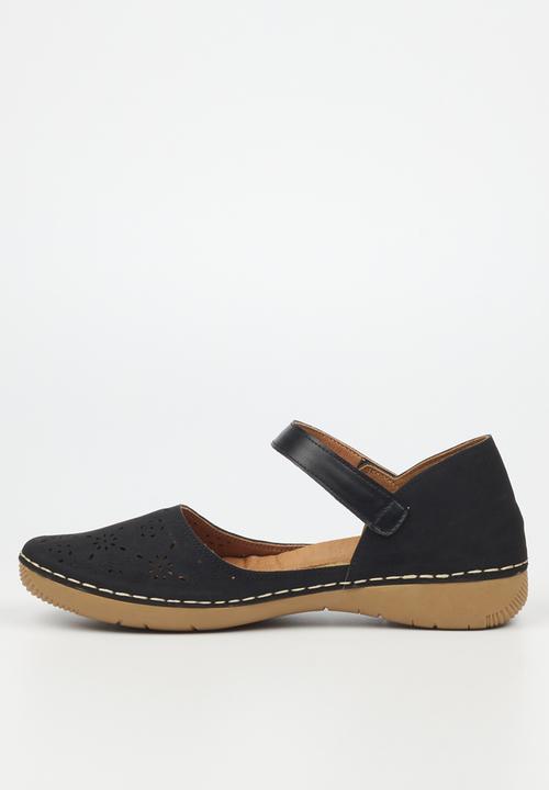 Butterfly Feet - Cindi close toe ankle strap - black