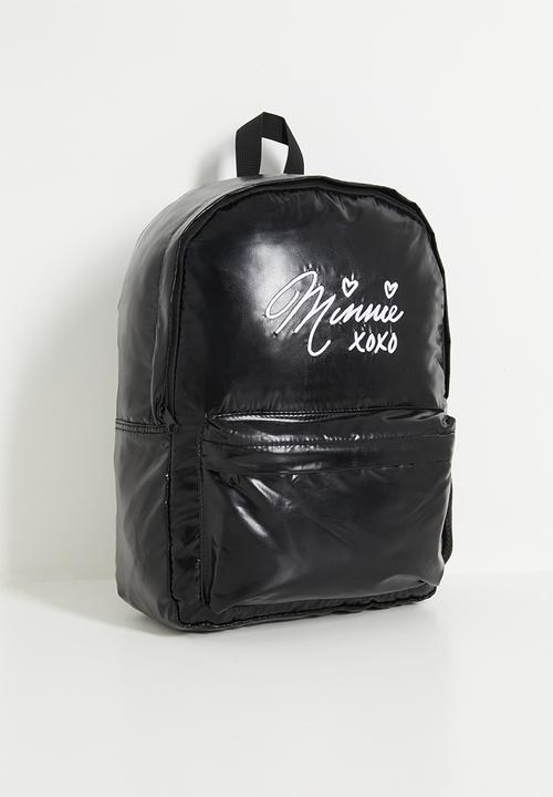 Pop Candy - Minnie embroidered PU backpack - black/white/xoxo