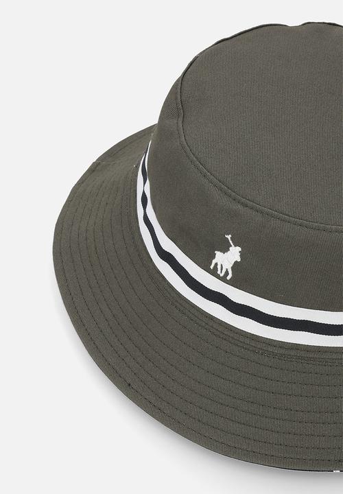 POLO - Monogram Reversible Bucket Hat - Olive/Navy