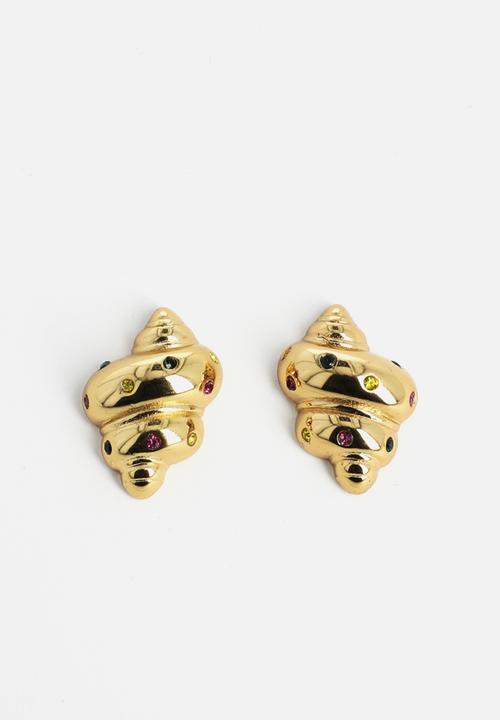 Zoe on Trend - Trendy seashell earrings - gold