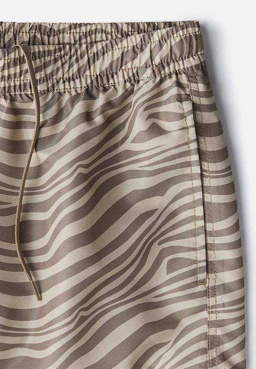 H&M - Patterned swim shorts - beige zebra-print
