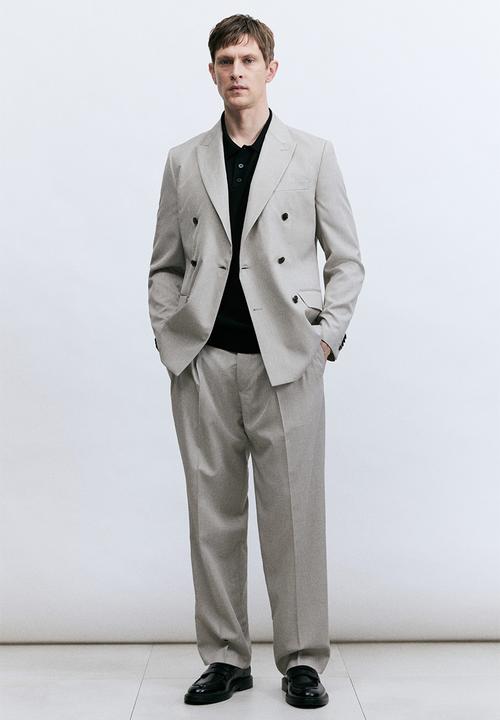 H&M - Regular fit double-breasted jacket - greige
