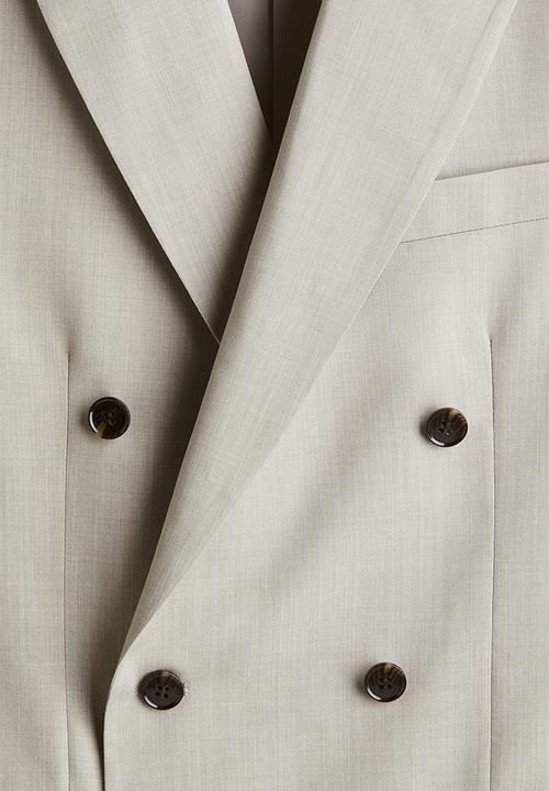 H&M - Regular fit double-breasted jacket - greige