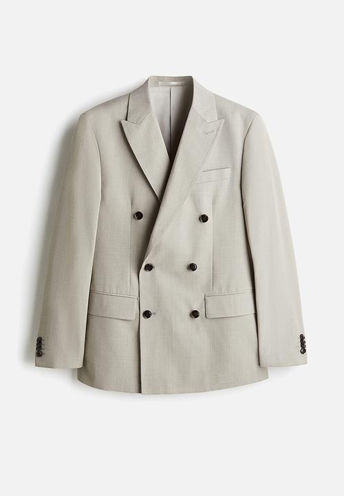 H&M - Regular fit double-breasted jacket - greige