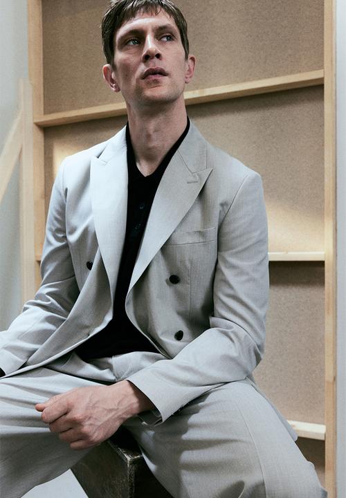 H&M - Regular fit double-breasted jacket - greige