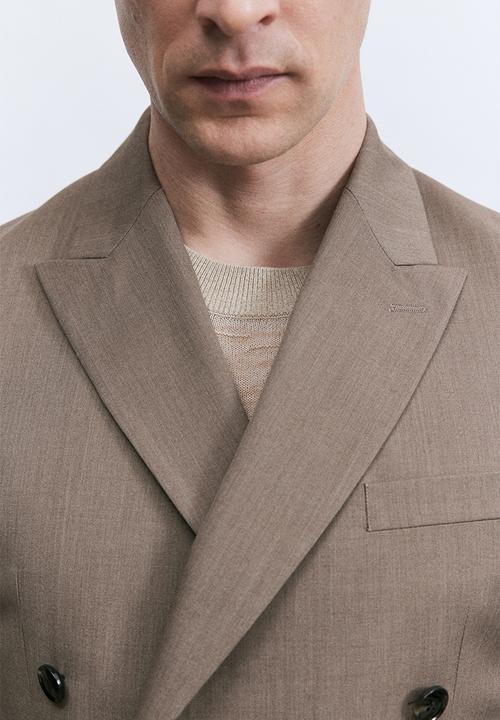 H&M - Regular fit double-breasted jacket - beige