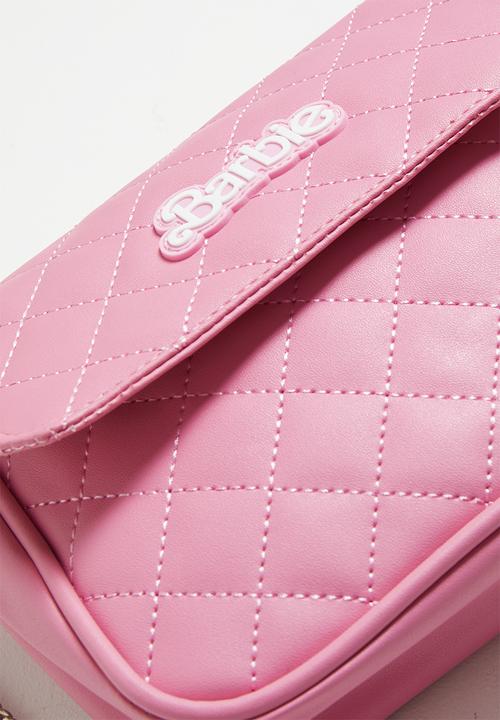 Pop Candy - Barbie quilted sling bag with sewn-on rubber patch - pink