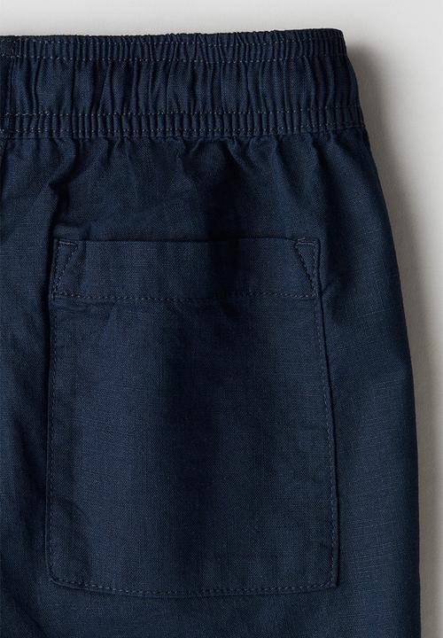 H&M - Linen-blend shorts - navy blue