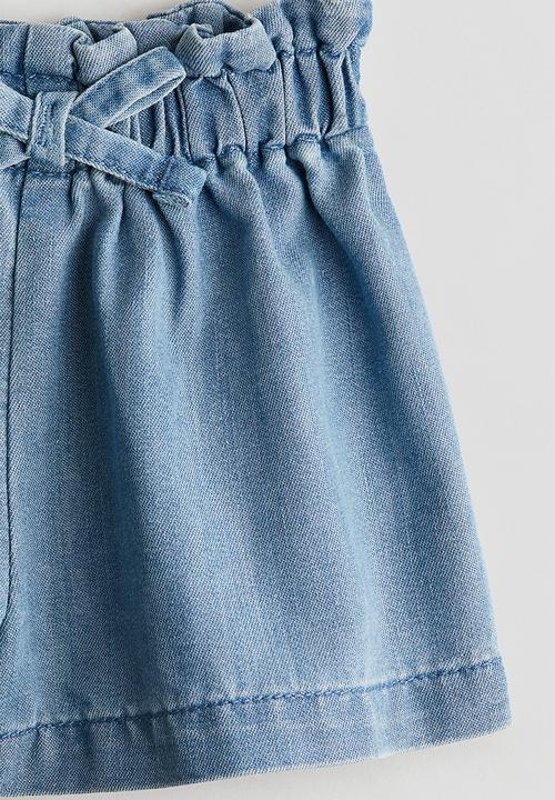 H&M - Paper bag shorts - denim blue