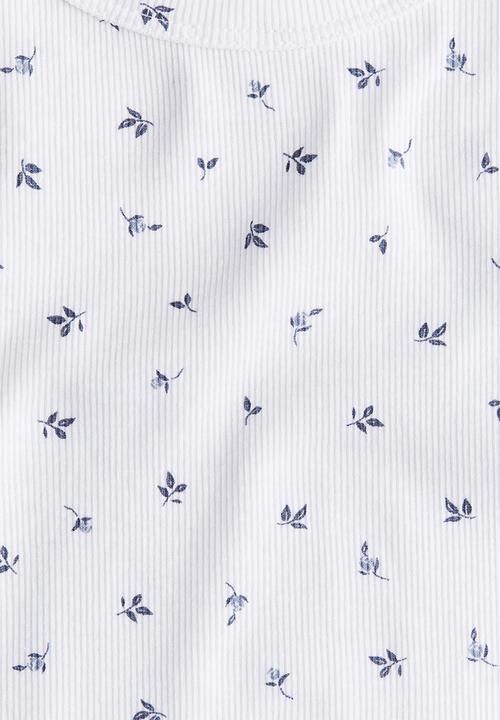 H&M - Ribbed cotton vest top - white floral