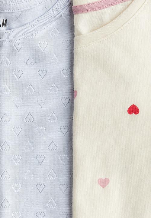 H&M - 2-Pack cotton nightdresses - light blue/hearts