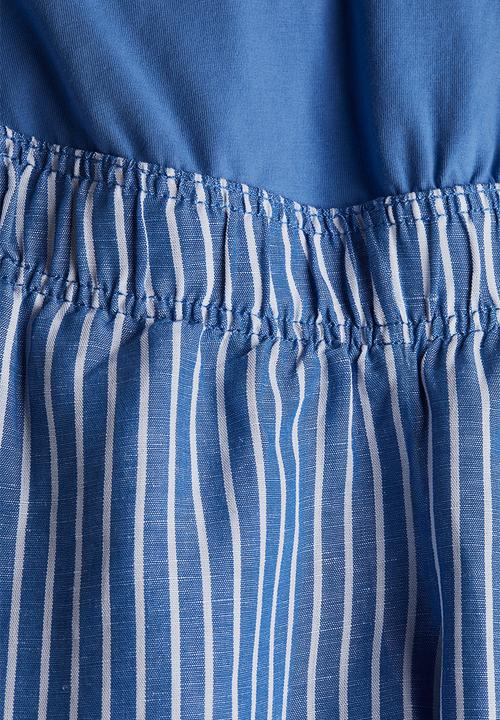 H&M - Mama linen-blend shorts - blue & white striped