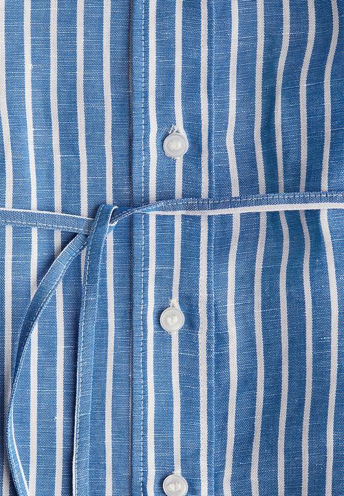 H&M - Mama before & after linen-blend shirt - blue & white striped