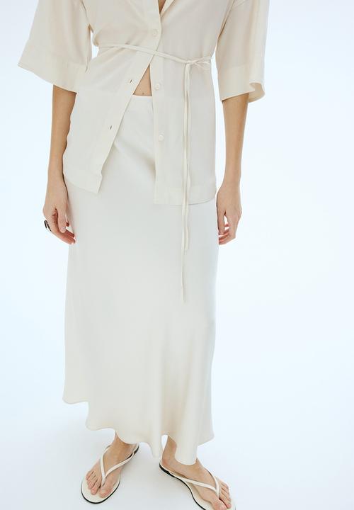 H&M - Mama before & after tie-belt shirt - cream