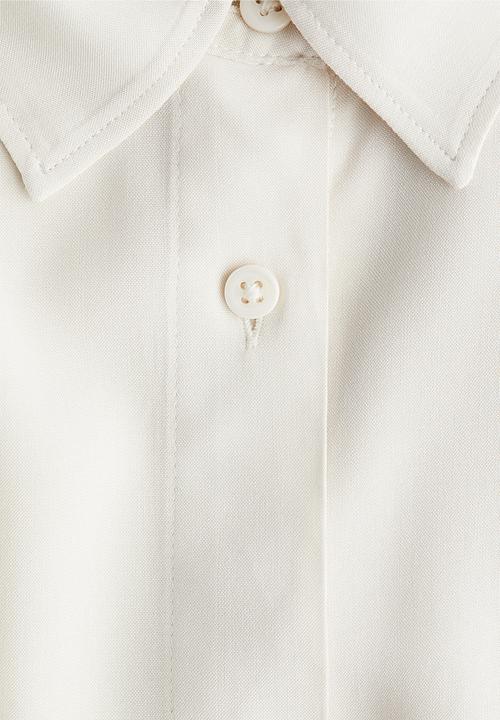 H&M - Mama before & after tie-belt shirt - cream