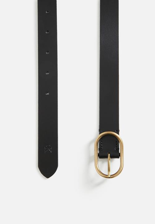 Calvin Klein - Casual center pin buckle 25mm - black/tumbled gold