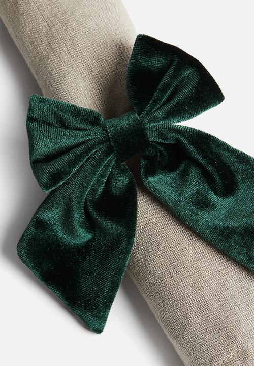 H&M - 4-pack velvet napkin rings - green
