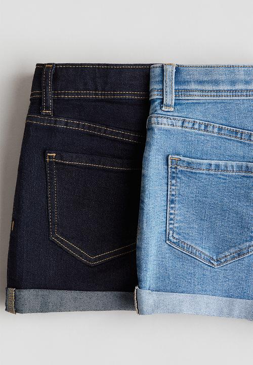 H&M - 2-Pack denim shorts - denim blue