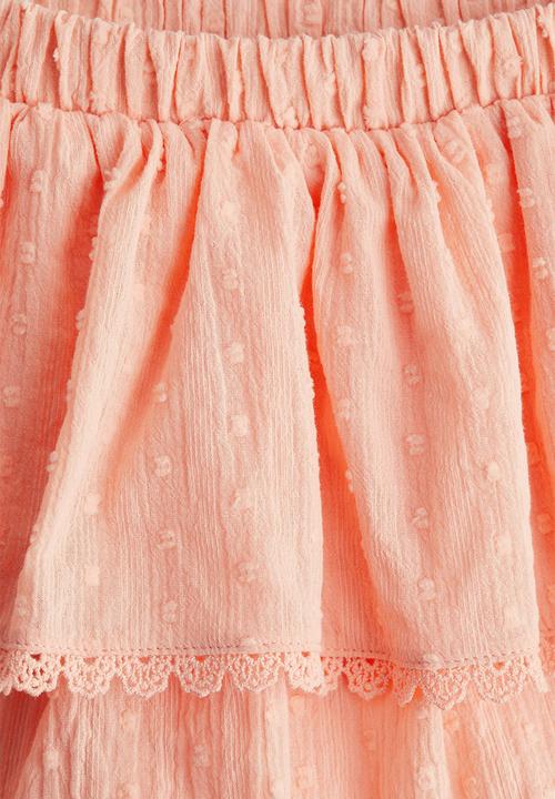 H&M - Tiered cotton skort - peach pink