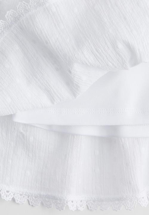 H&M - Tiered cotton skort - white