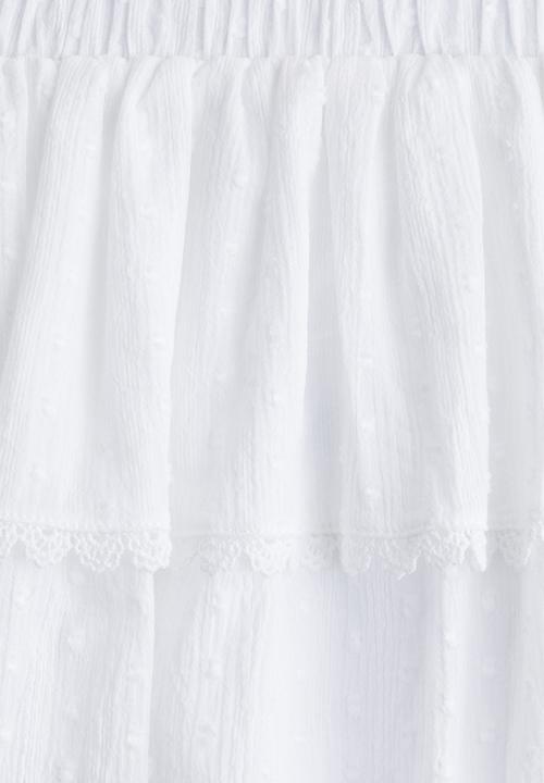 H&M - Tiered cotton skort - white