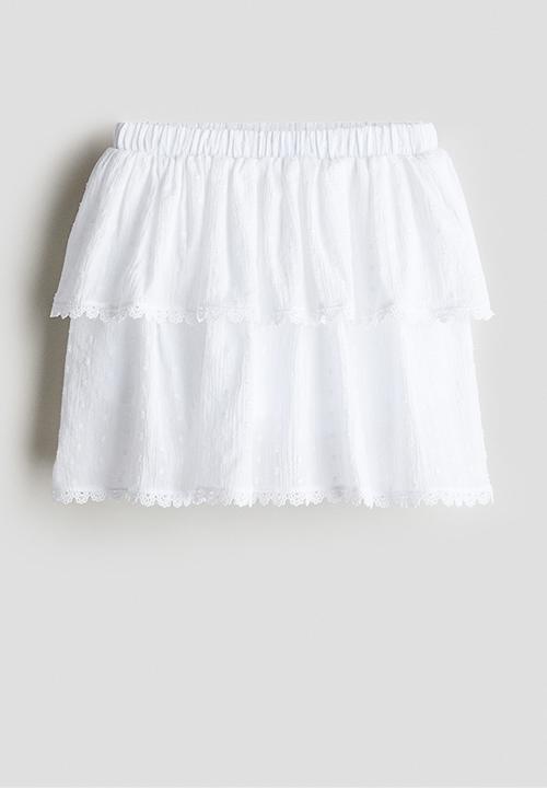 H&M - Tiered cotton skort - white