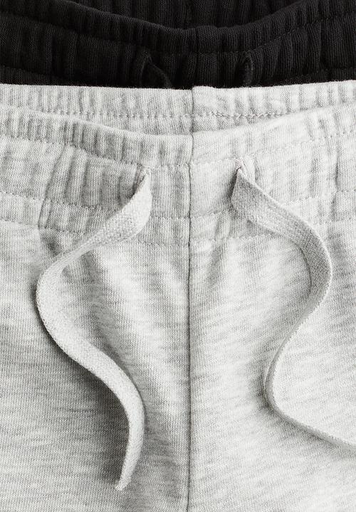 H&M - 2-Pack sweatshirt shorts - light grey marl/black