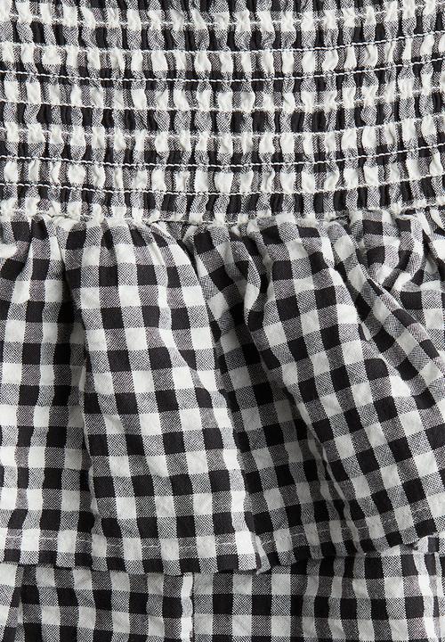 H&M - Smocked skirt - black/gingham check
