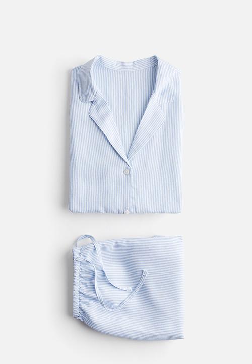H&M - Linen-blend pyjamas - light blue