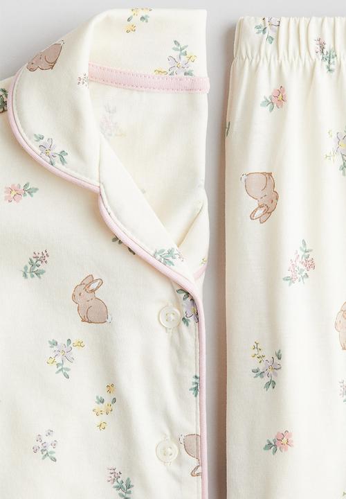 H&M - Patterned jersey pyjamas - light beige patterned