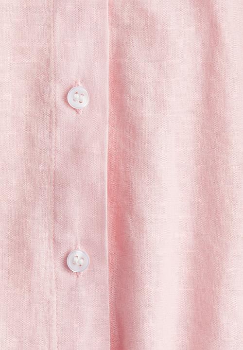 H&M - Linen-blend shirt - light pink 