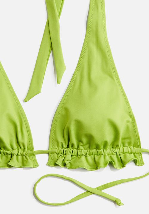 H&M - Padded triangle bikini top - lime green