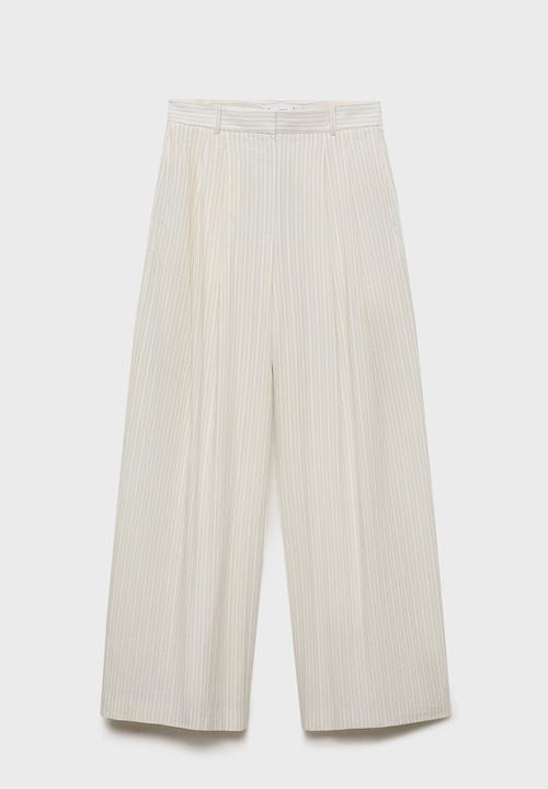 MANGO - Trousers Delta - Light/Pastel Gray