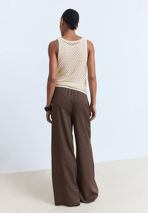 MANGO - Trousers Cel - Dark Brown
