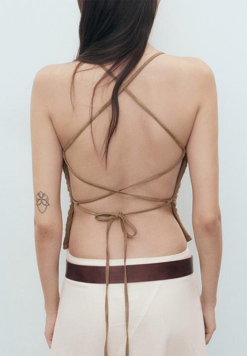 MANGO - Top James - Light/Pastel Brown