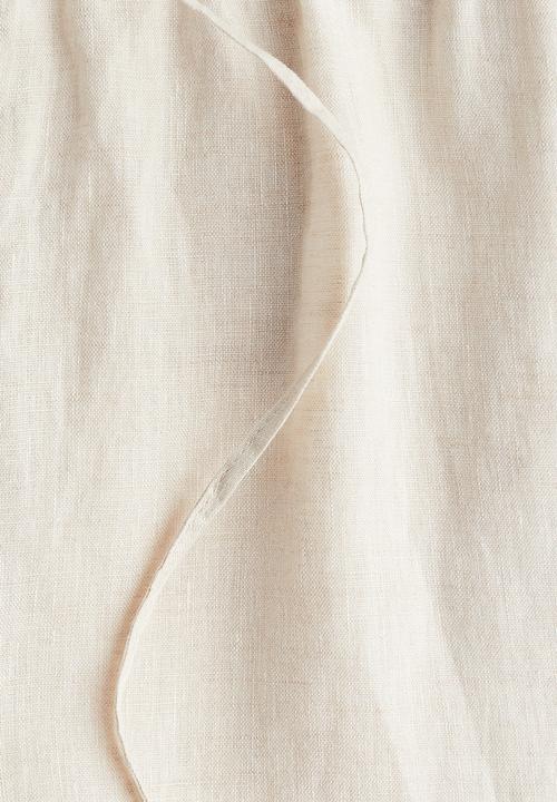 H&M - Linen drawstring trousers - light beige