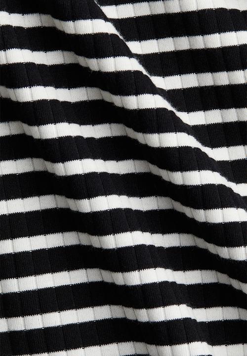 H&M - Mama fine-knit dress - black striped