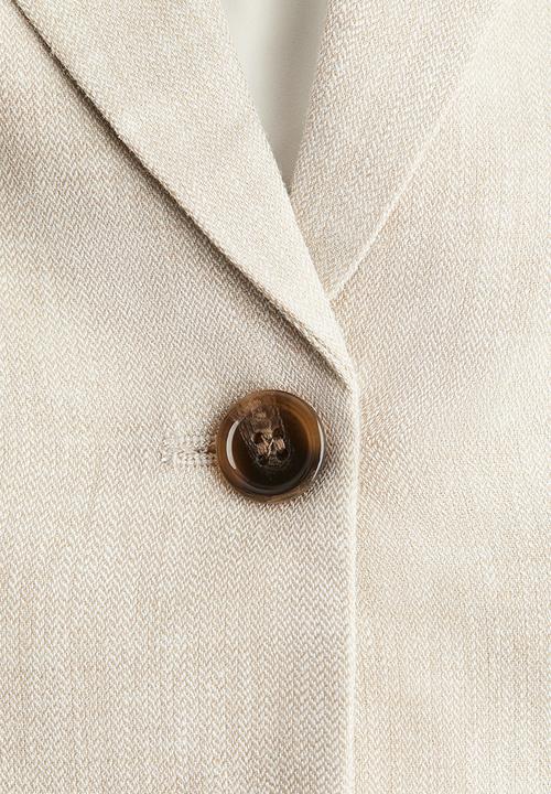 H&M - Linen-blend blazer - light beige