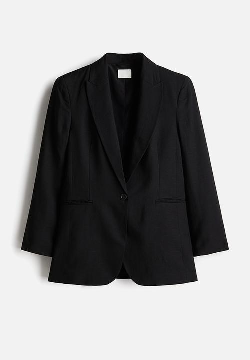 H&M - Linen-blend blazer - black