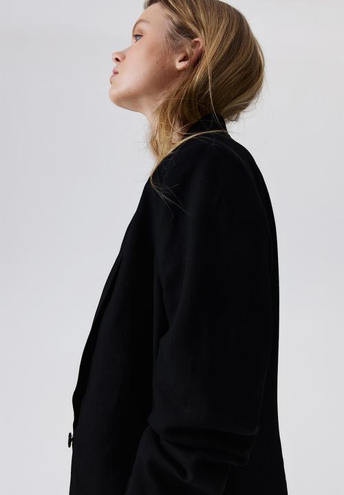 H&M - Linen-blend blazer - black