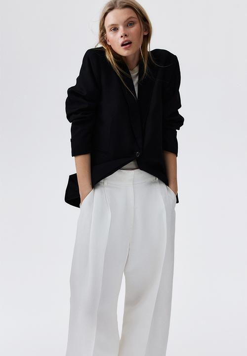 H&M - Linen-blend blazer - black
