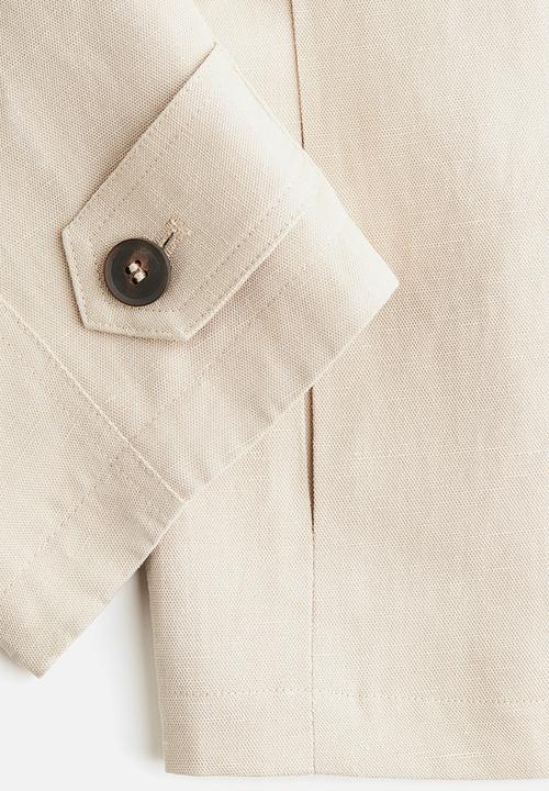 H&M - Oversized linen-blend jacket - light beige