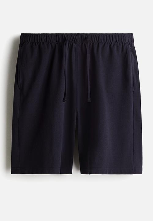 H&M - Relaxed fit knee-length piqué shorts - navy blue