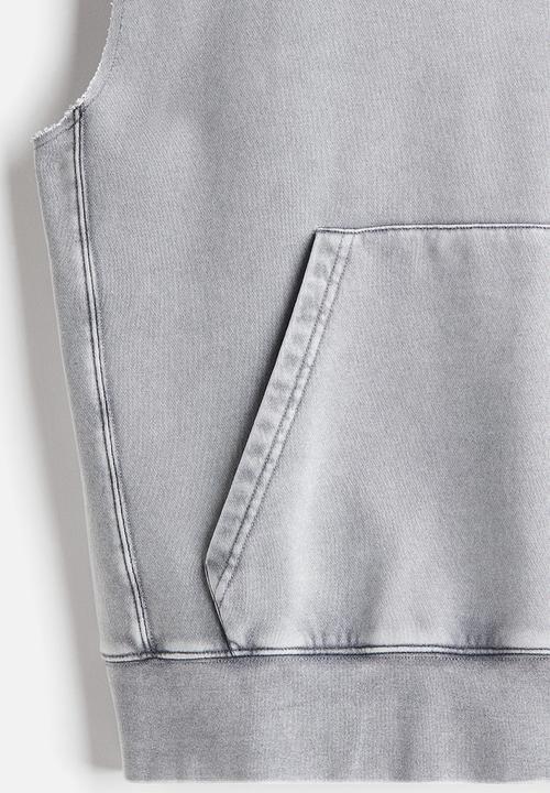 H&M - Loose fit sleeveless sports hoodie - grey
