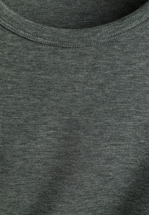 H&M - Regular fit lyocell-blend t-shirt - dark green marl 