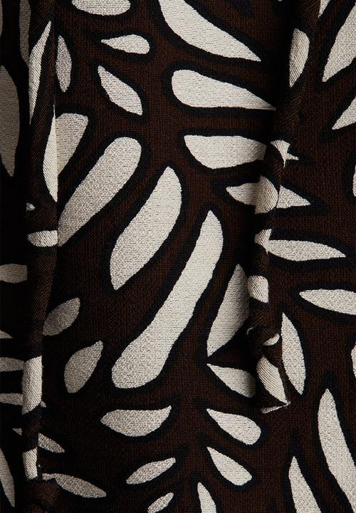 H&M - Drawstring shorts - dark brown patterned