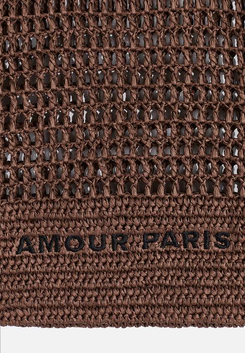H&M - Straw tote bag - dark brown 